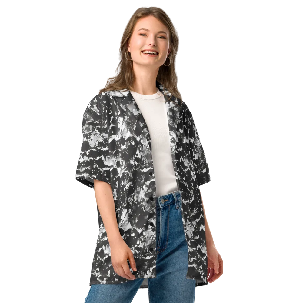 Monochrome Rift on Button Shirt — Front