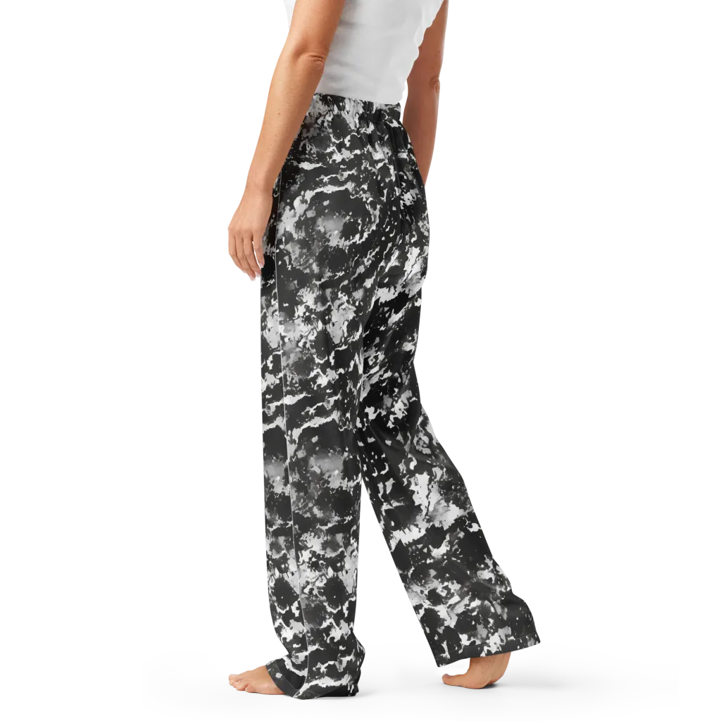 Monochrome Rift on Women's Pajama Pants — Left