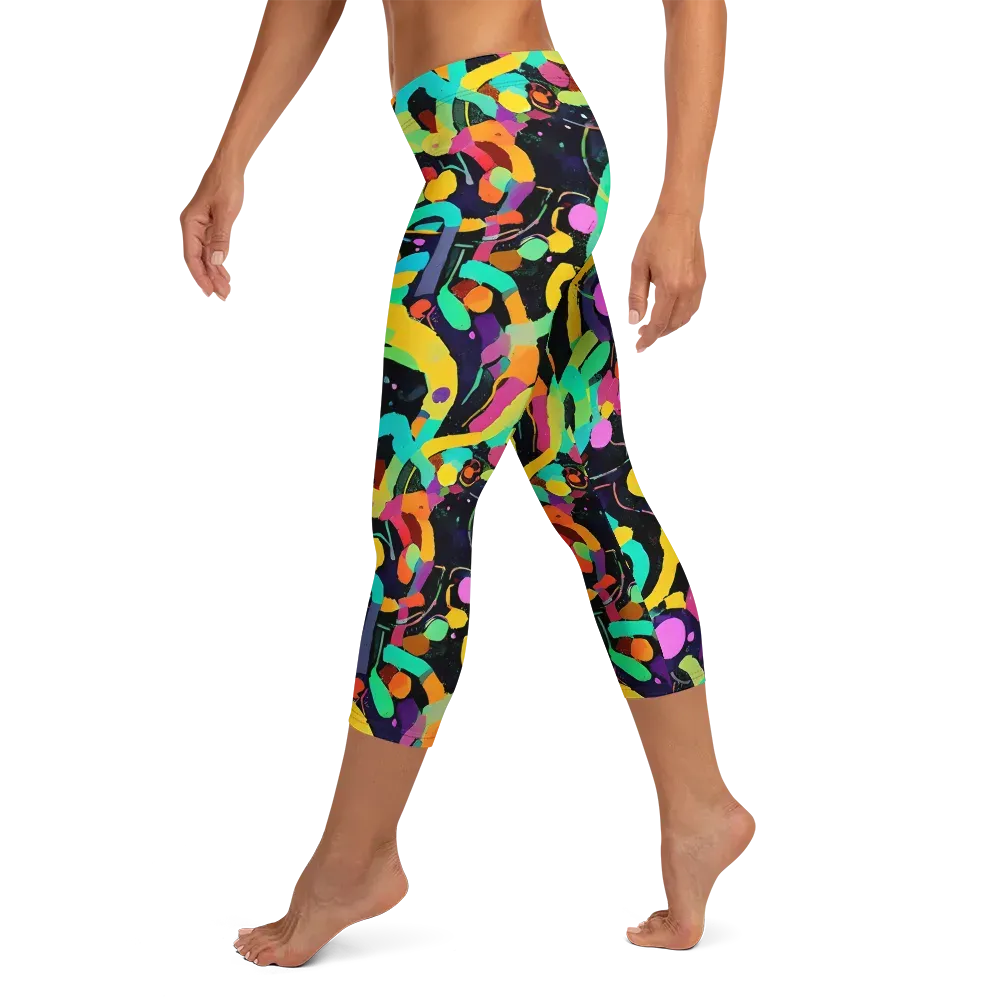 Neon Kinetic on Capri Leggings — Left