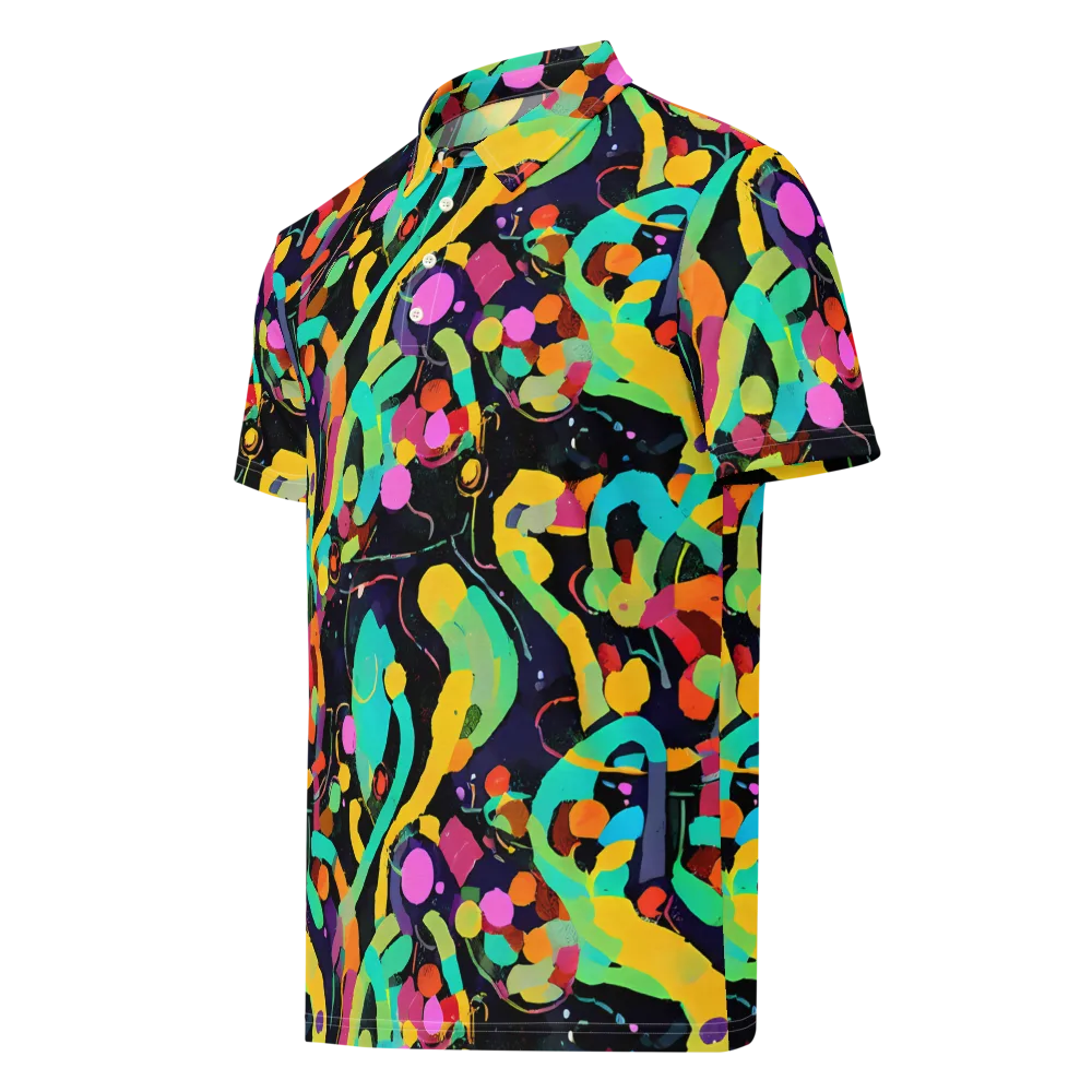 Neon Kinetic on Men's Slim Fit Polo Shirt — Left Front