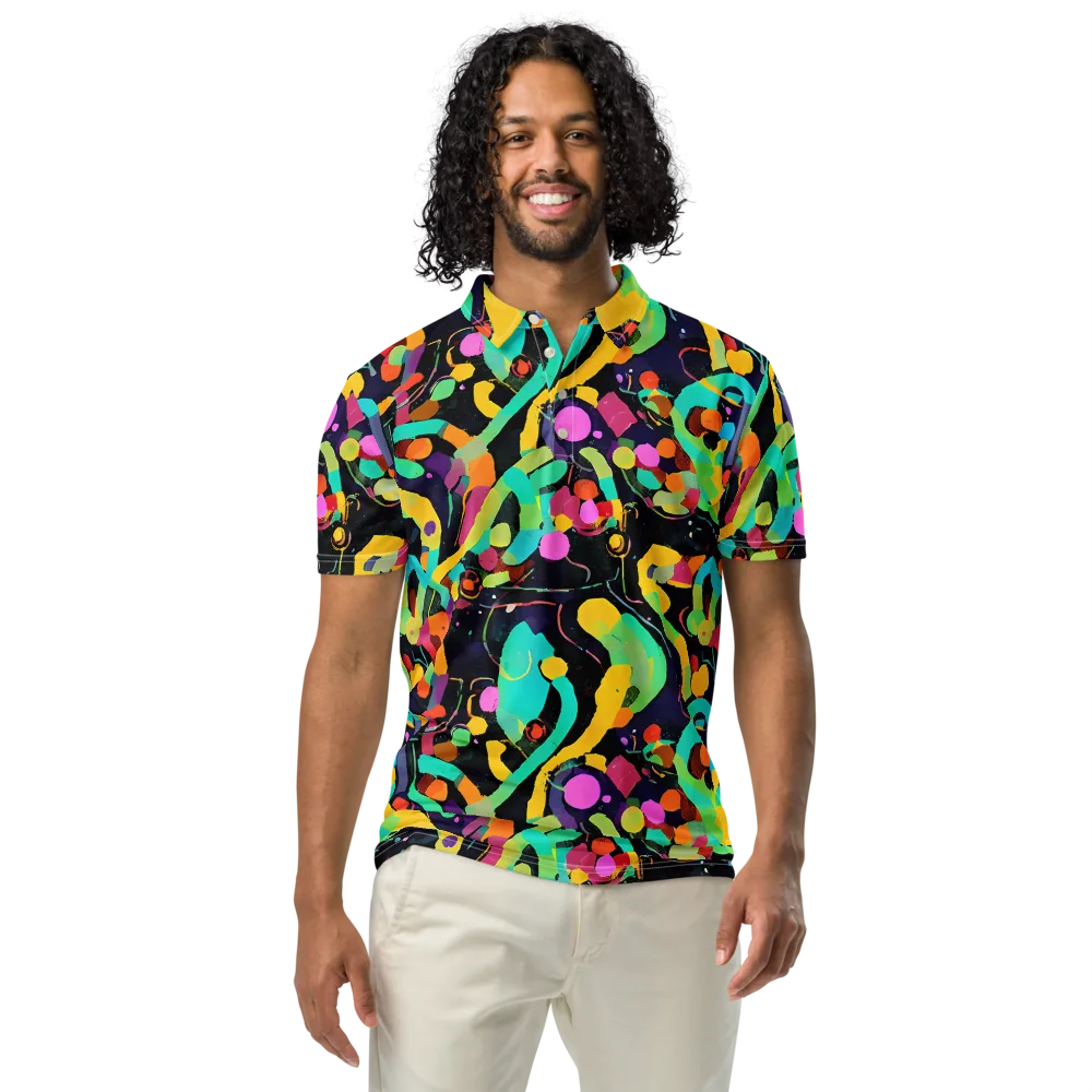 Neon Kinetic on Men's Slim Fit Polo Shirt — Front
