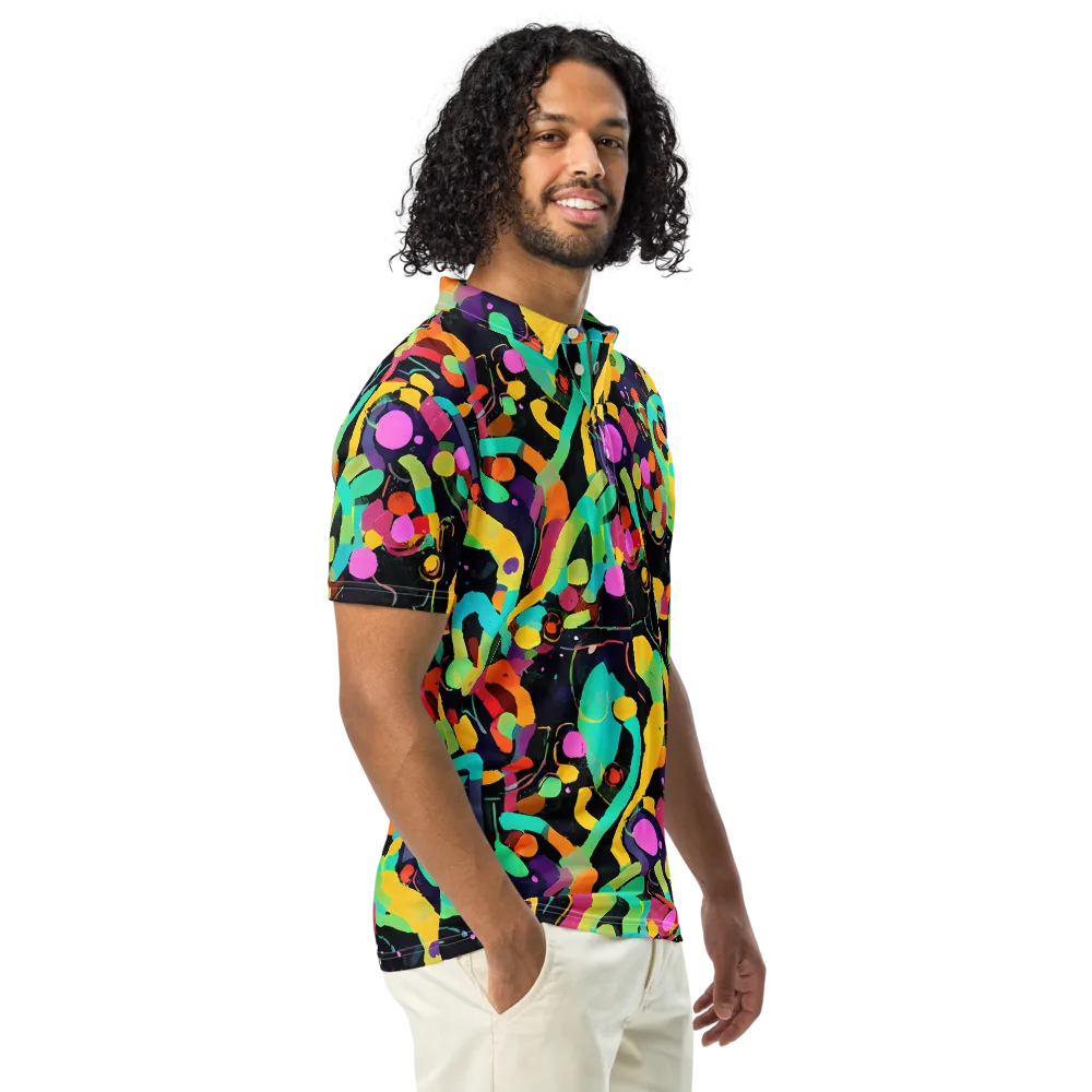 Neon Kinetic on Men's Slim Fit Polo Shirt — Right Front