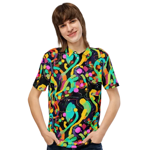 Neon Kinetic on a Men's Slim Fit Polo Shirt