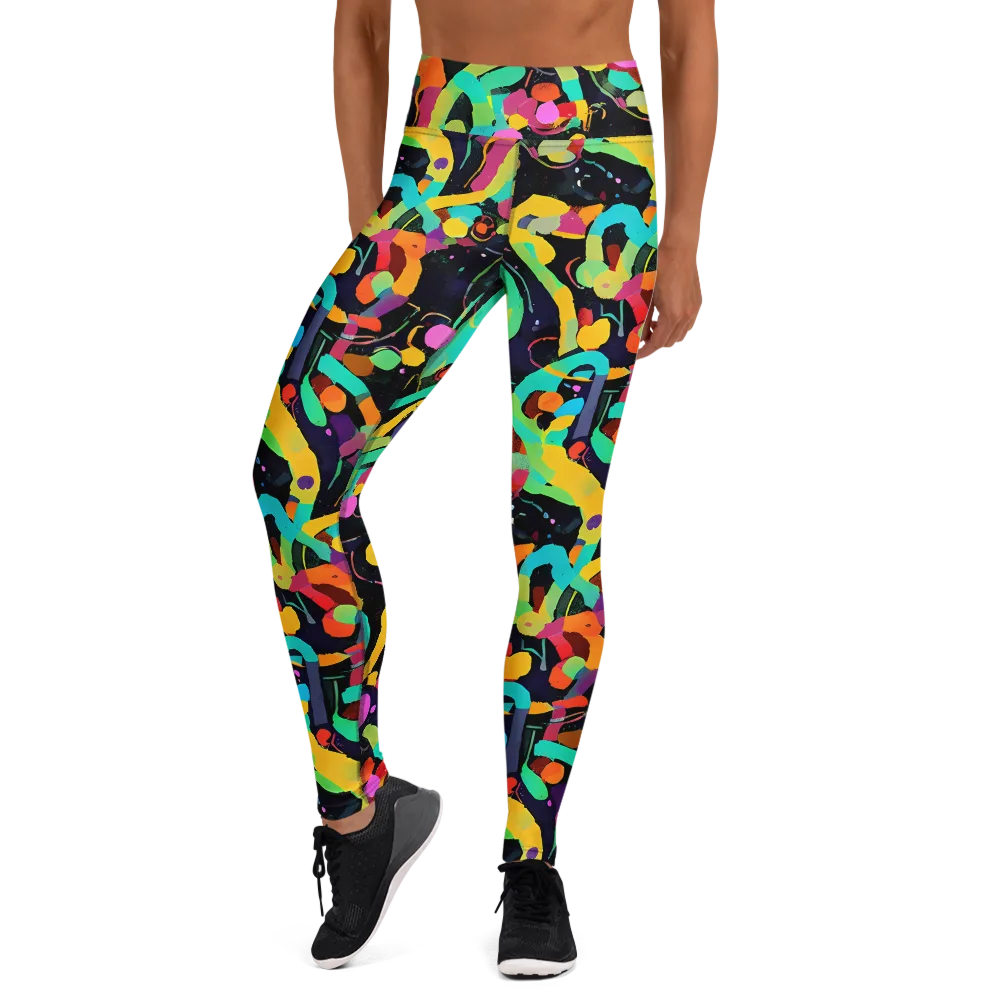 Neon Kinetic on Yoga Leggings — Front