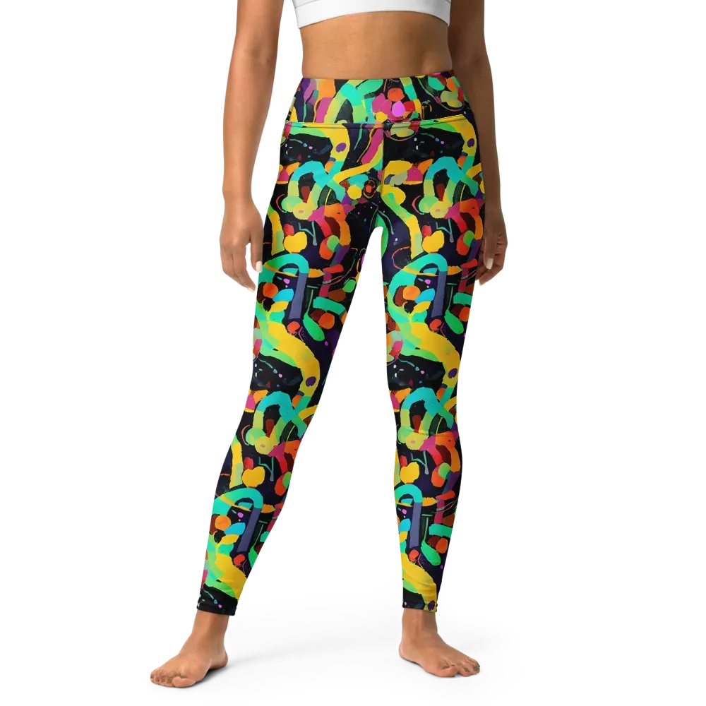 Neon Kinetic on Yoga Leggings — Front