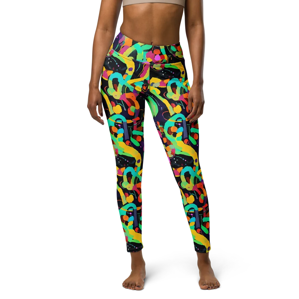 Neon Kinetic on Yoga Leggings — Front