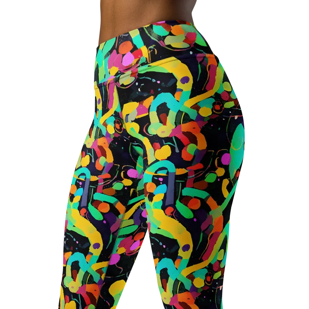 Neon Kinetic on Yoga Leggings — Left Front