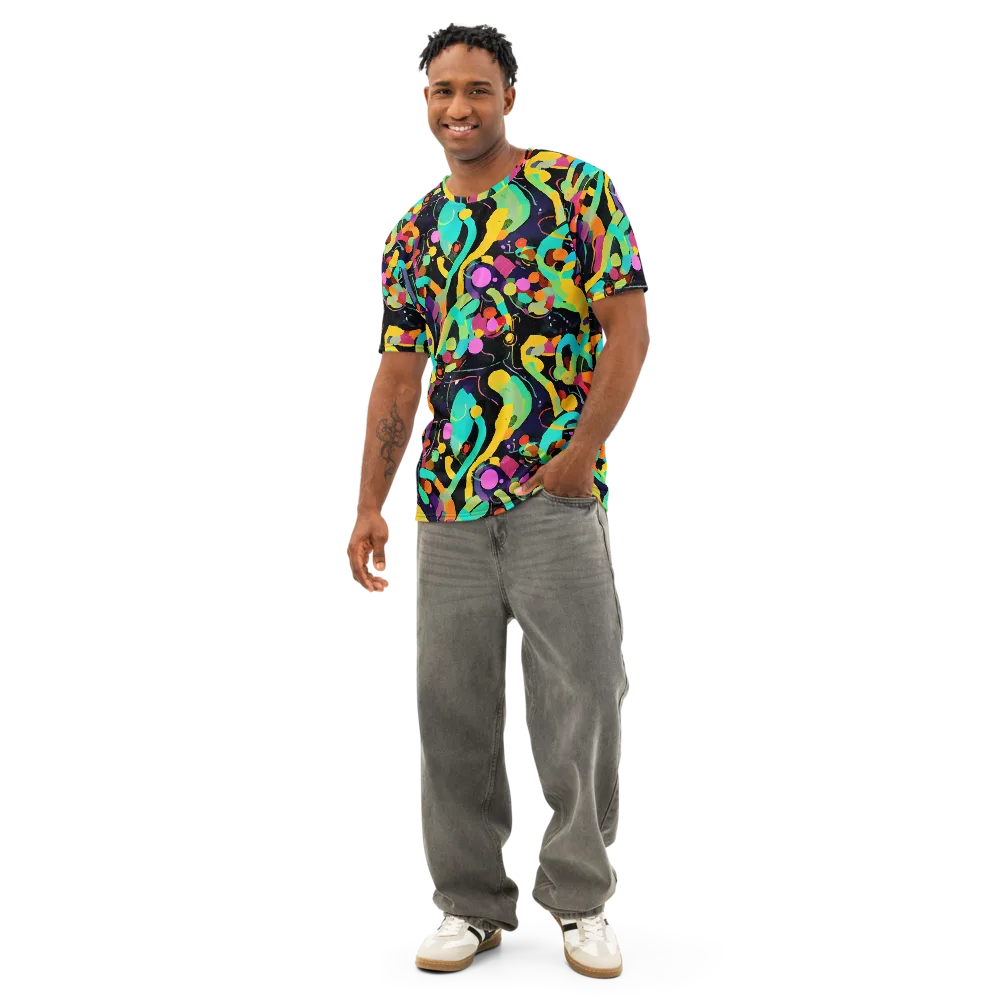 Neon Kinetic on Men's Cotton Crew Neck T-Shirt — Front