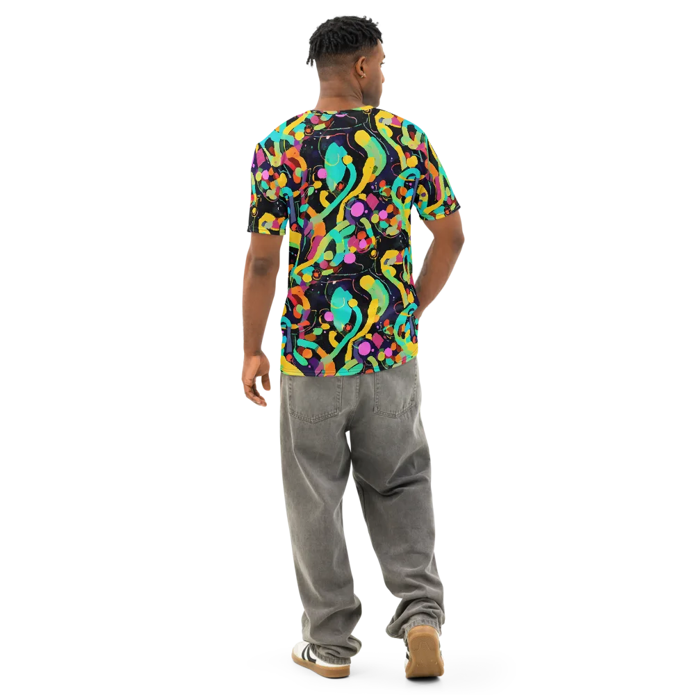 Neon Kinetic on Men's Cotton Crew Neck T-Shirt — Back