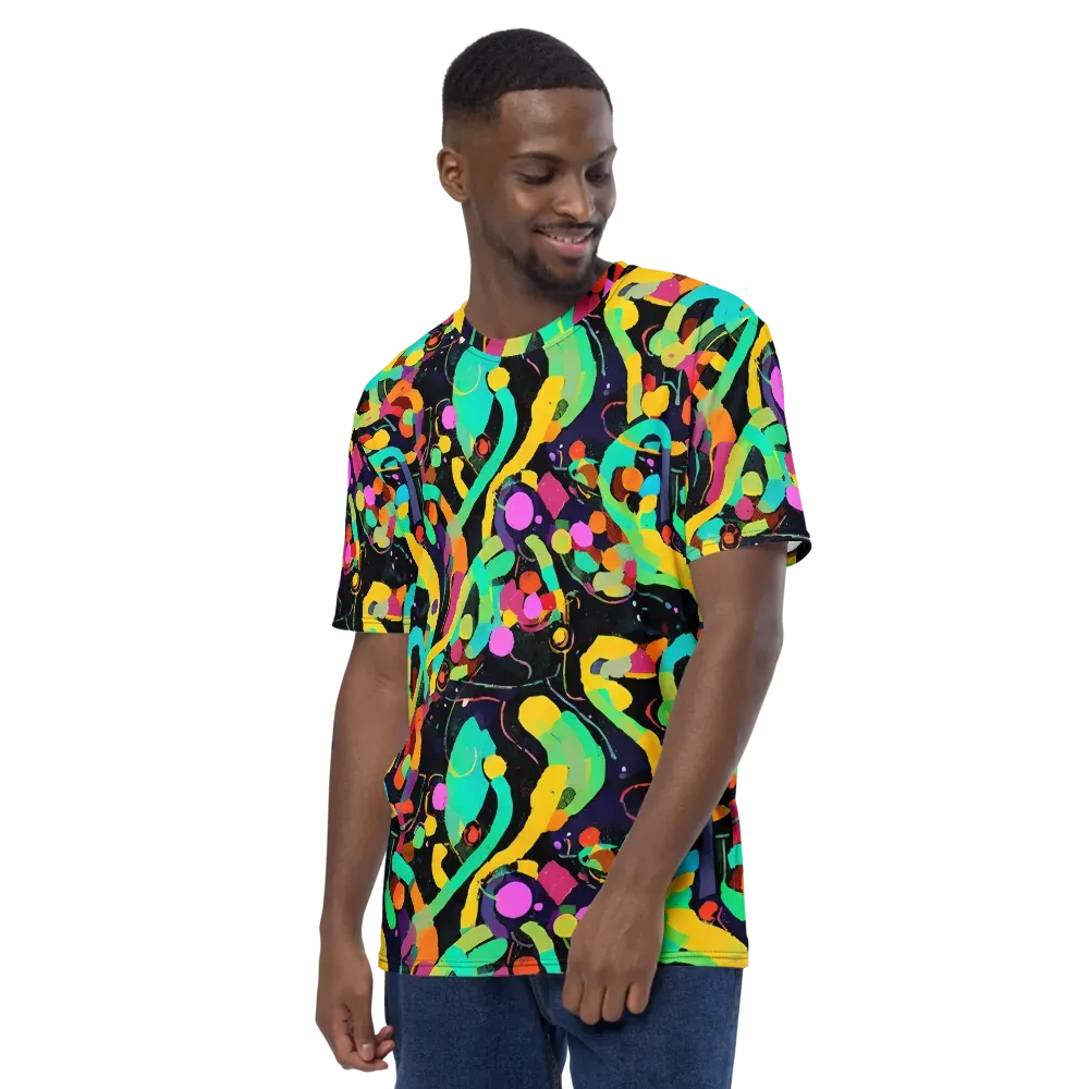 Neon Kinetic on Men's Crew Neck T-Shirt — Left