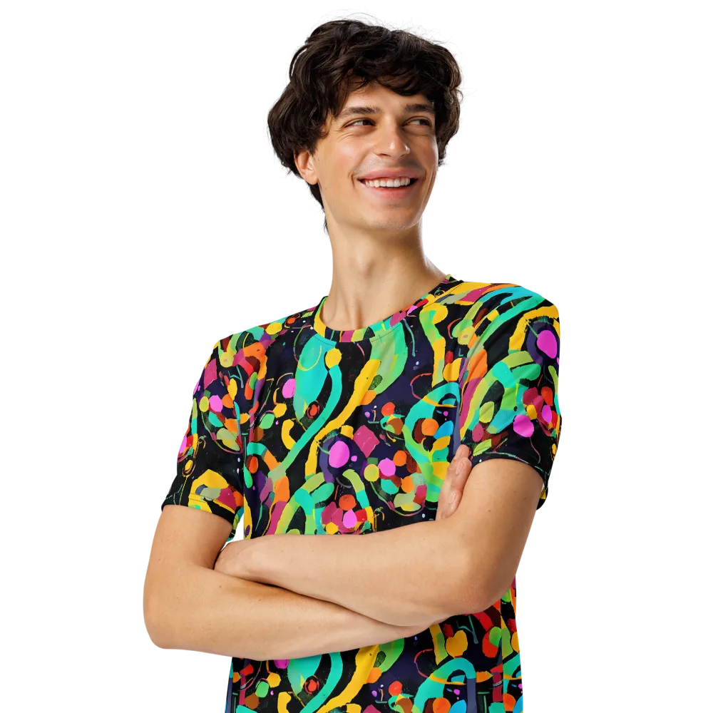 Neon Kinetic on Men's Crew Neck T-Shirt — Left Front