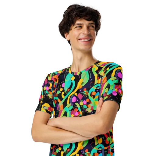 Neon Kinetic on a Men's Crew Neck T-Shirt