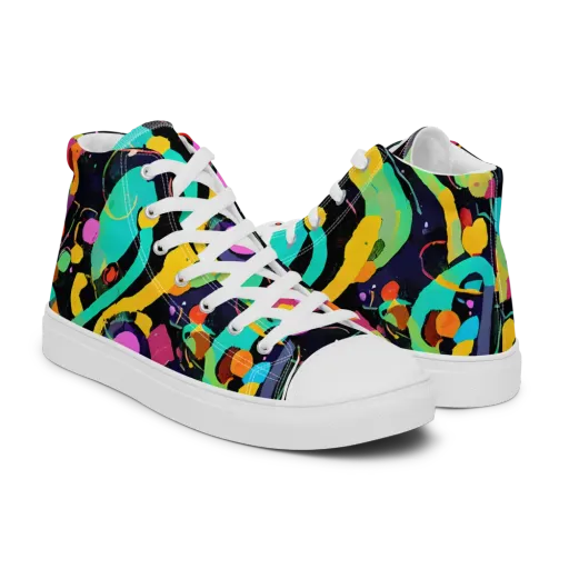 Neon Kinetic on a Men's High Top Canvas Shoes