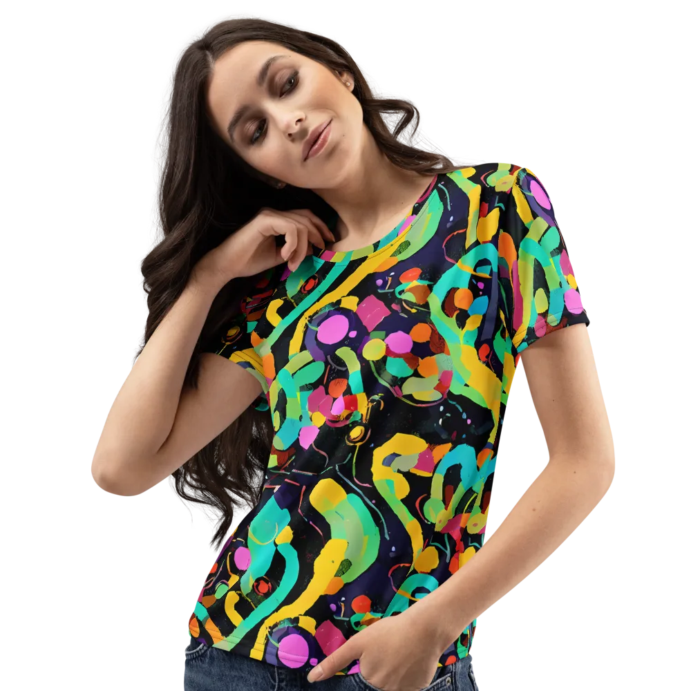 Neon Kinetic on Women's Crew Neck T-Shirt — Left Front