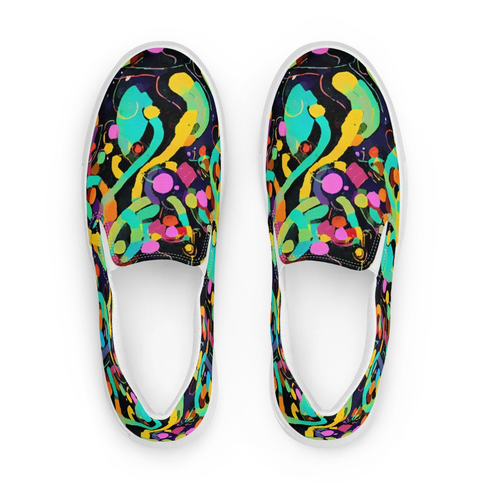 Neon Kinetic on Men's Slip-On Canvas Shoes — Front