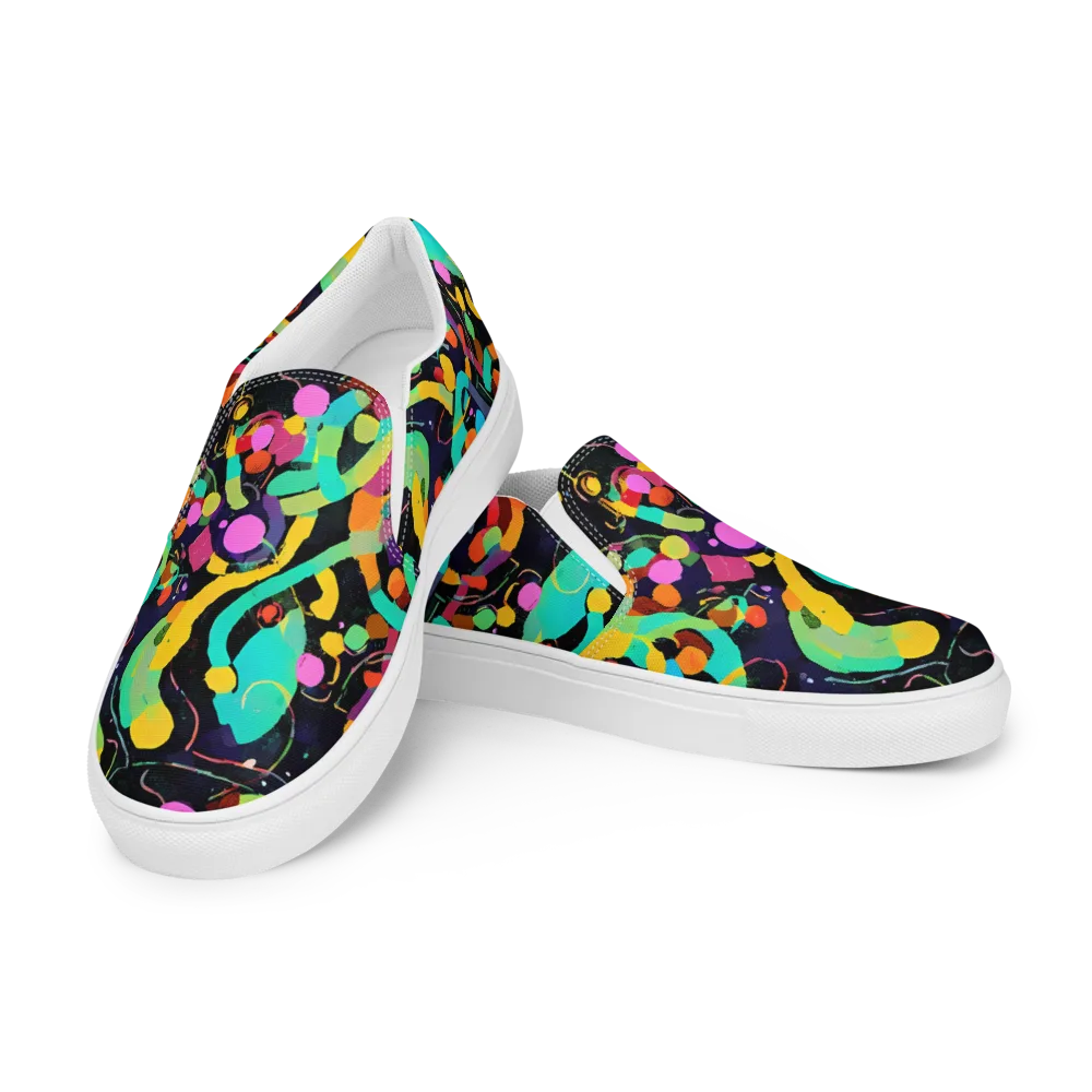 Neon Kinetic on Men's Slip-On Canvas Shoes — Left Front