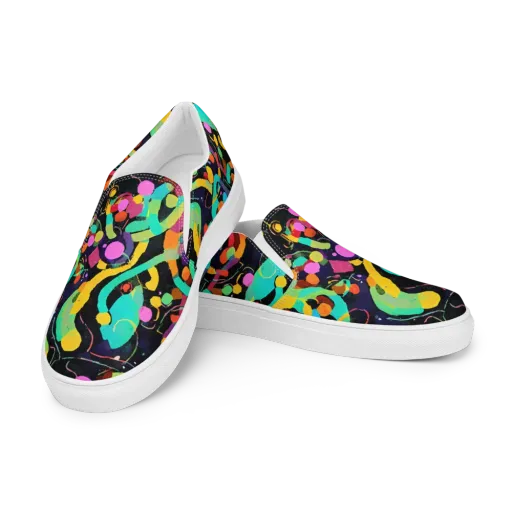 Neon Kinetic on a Men's Slip-On Canvas Shoes