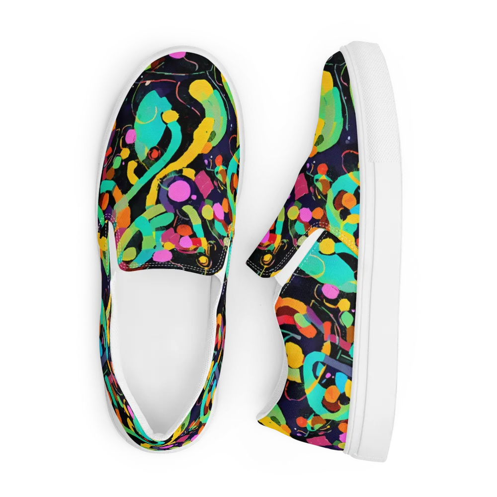 Neon Kinetic on Men's Slip-On Canvas Shoes — Front