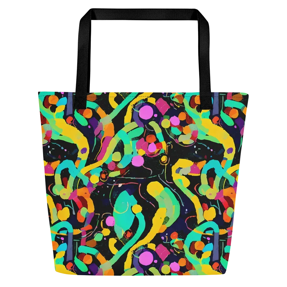 Neon Kinetic on Large Tote Bag W/ Pocket — Front