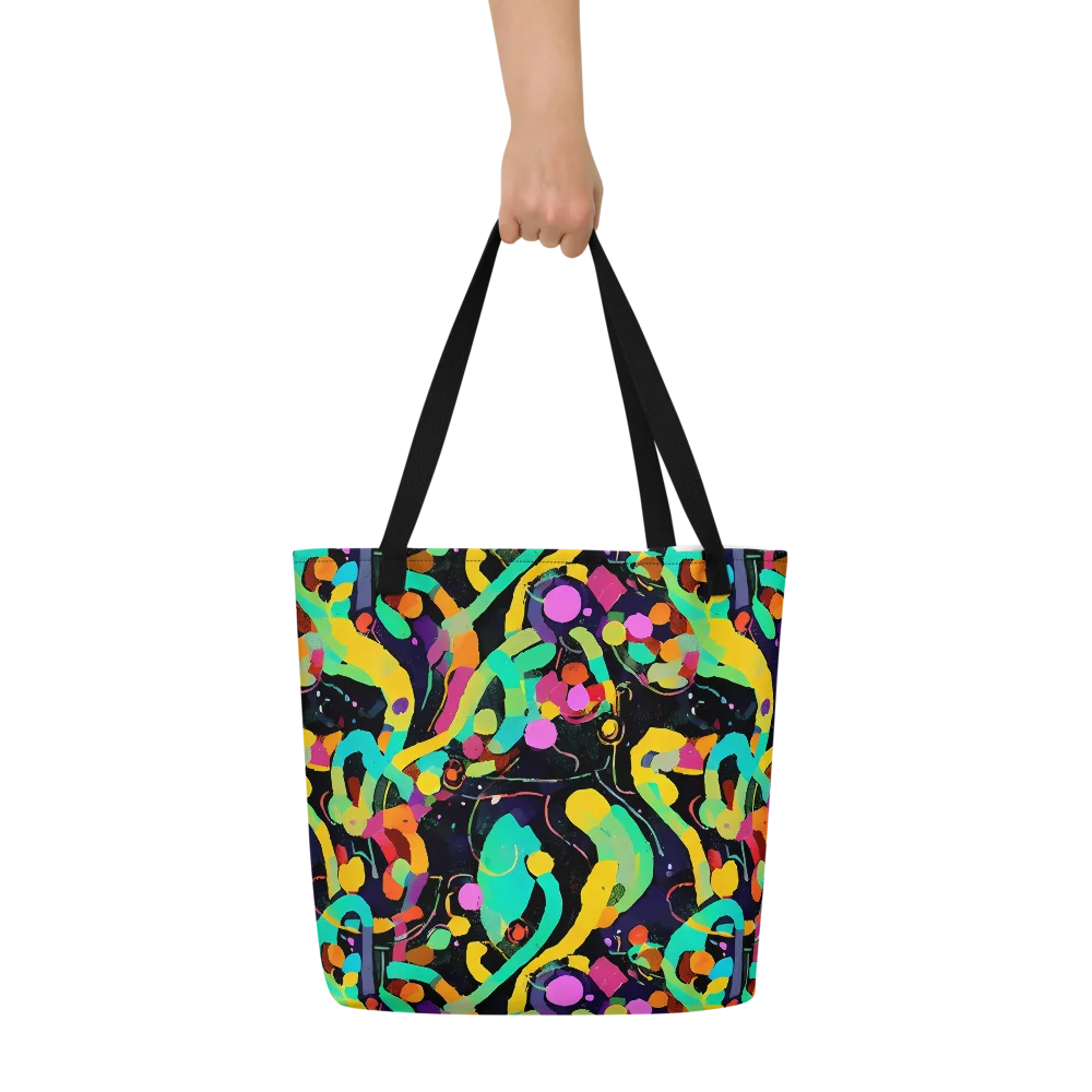 Neon Kinetic on Large Tote Bag W/ Pocket — Front