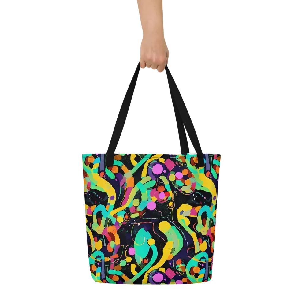 Neon Kinetic on Large Tote Bag W/ Pocket — Front