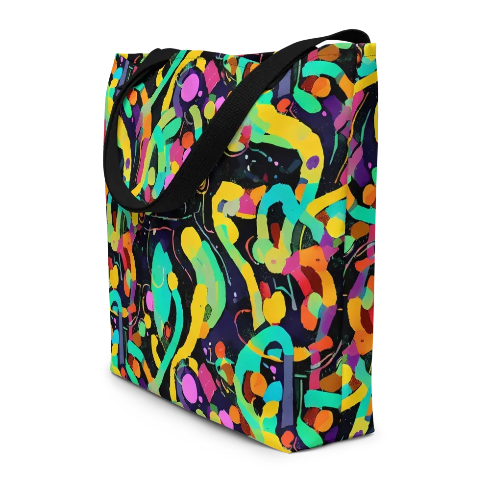 Neon Kinetic on Large Tote Bag W/ Pocket — Front