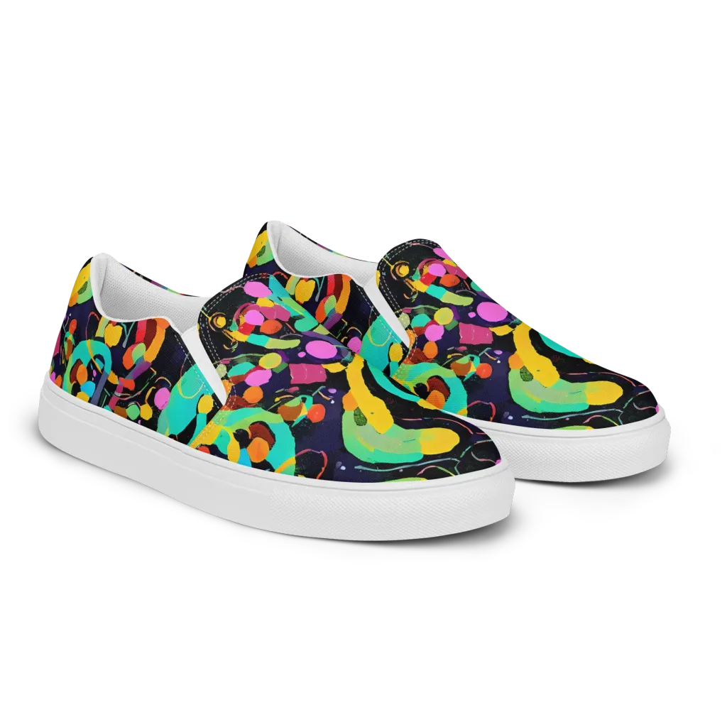 Neon Kinetic on Women's Slip-On Canvas Shoes — Right Front