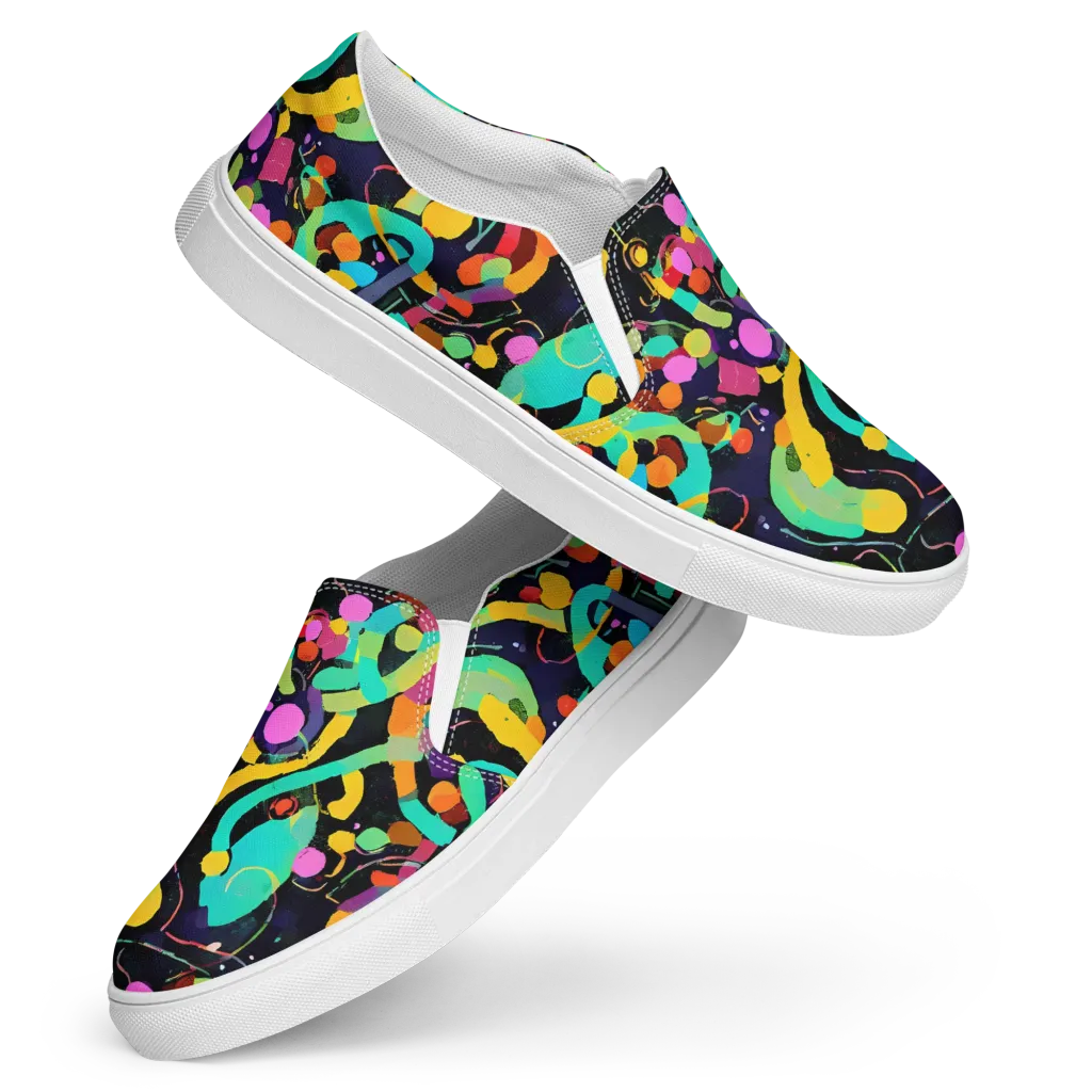 Neon Kinetic on Women's Slip-On Canvas Shoes — Front