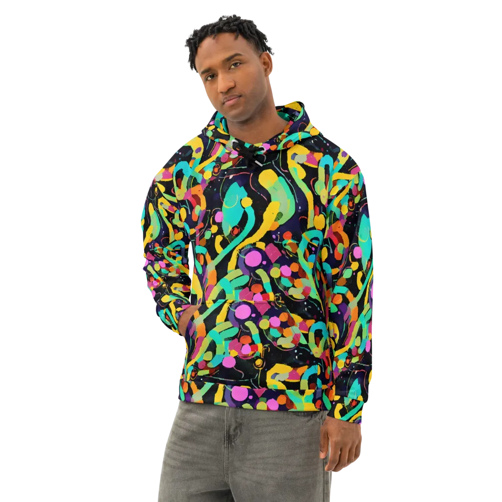 Neon Kinetic on Cotton Hoodie — Left Front