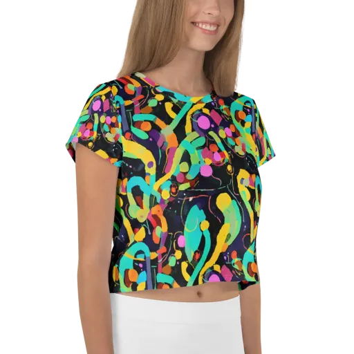 Neon Kinetic on a Crop Tee