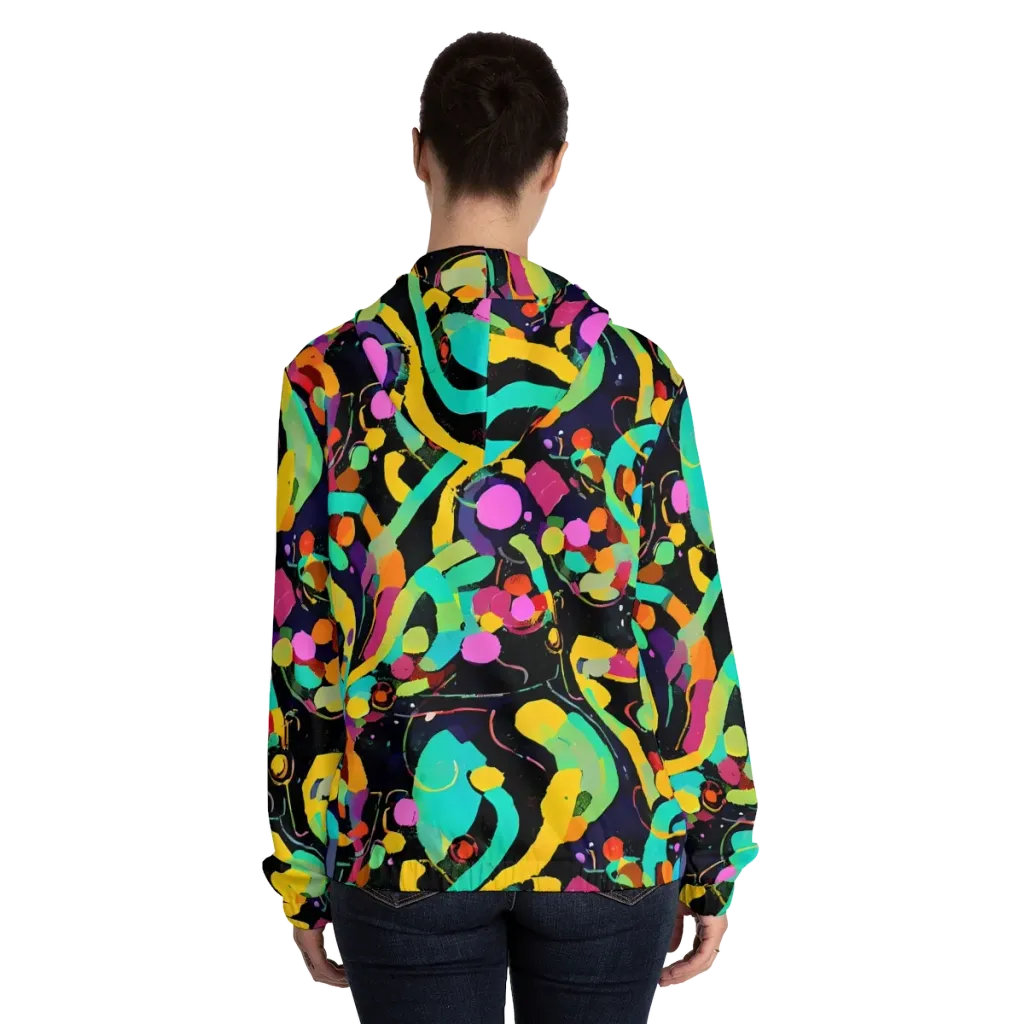 Neon Kinetic on Women's Full-Zip Hoodie — Back On Person