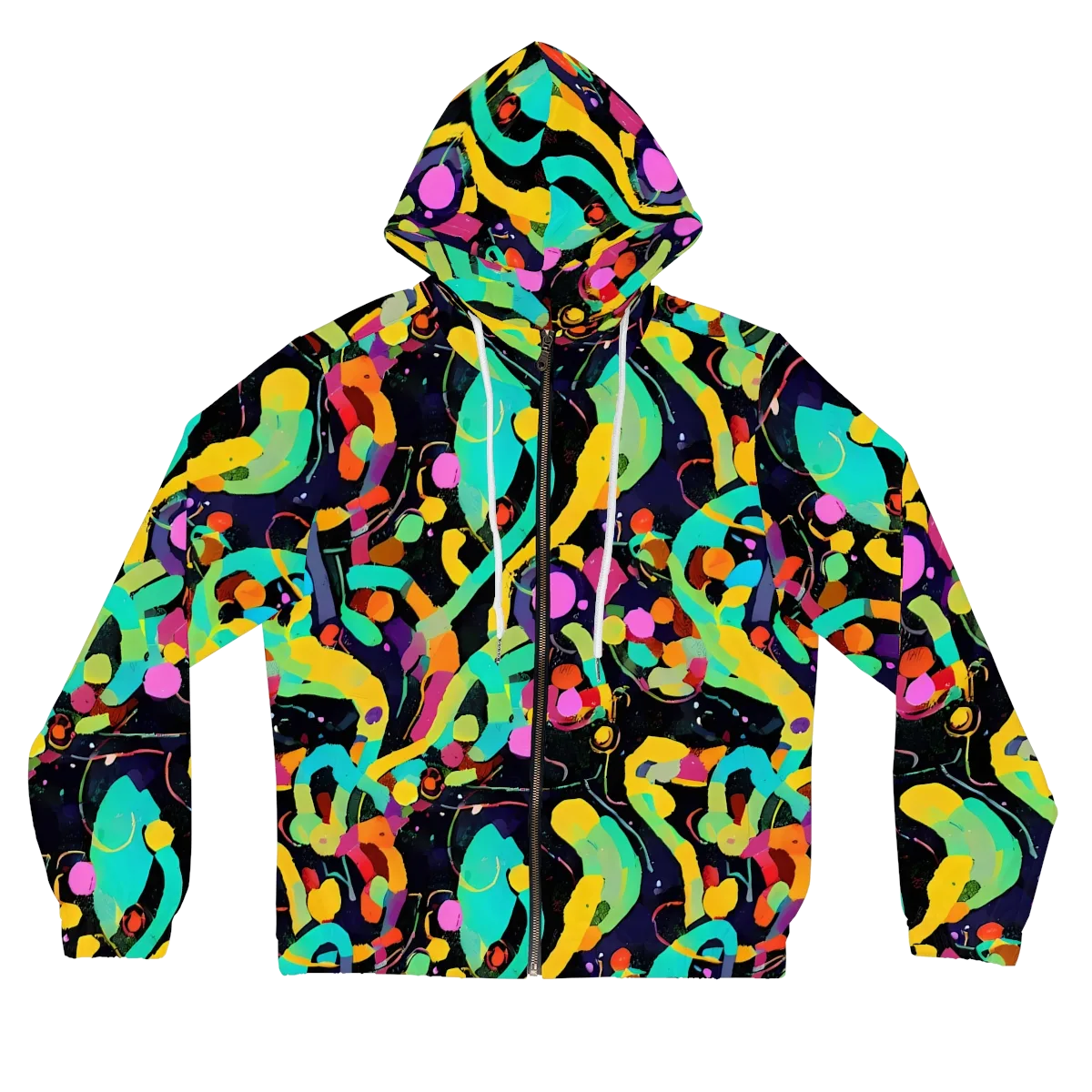 Neon Kinetic on Women's Full-Zip Hoodie — Front