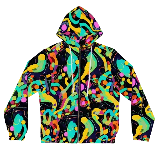 Neon Kinetic on a Women's Full-Zip Hoodie