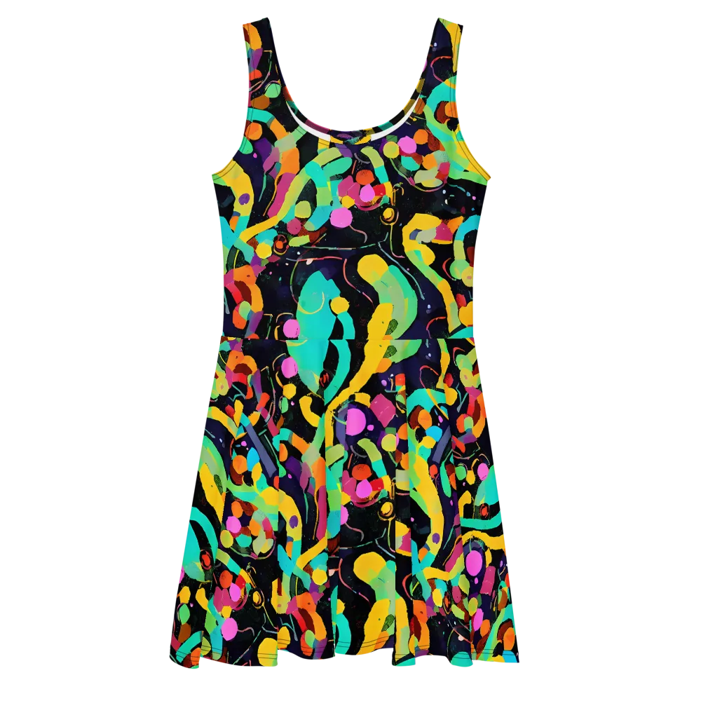 Neon Kinetic on Skater Dress — Front