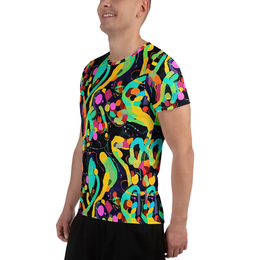 Neon Kinetic on Men's Athletic T-Shirt — Left