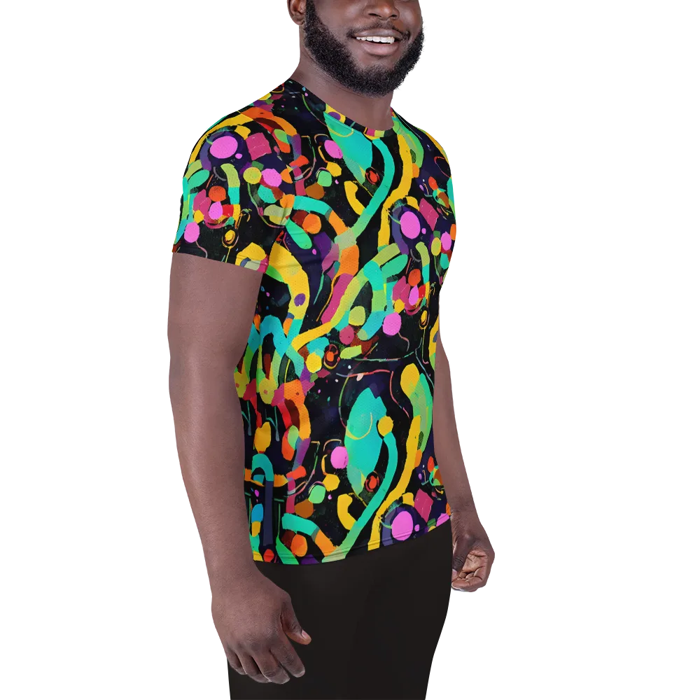 Neon Kinetic on Men's Athletic T-Shirt — Right