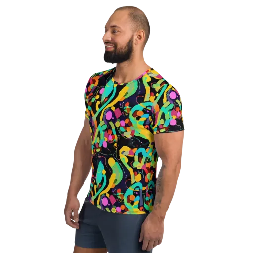 Neon Kinetic on a Men's Athletic T-Shirt