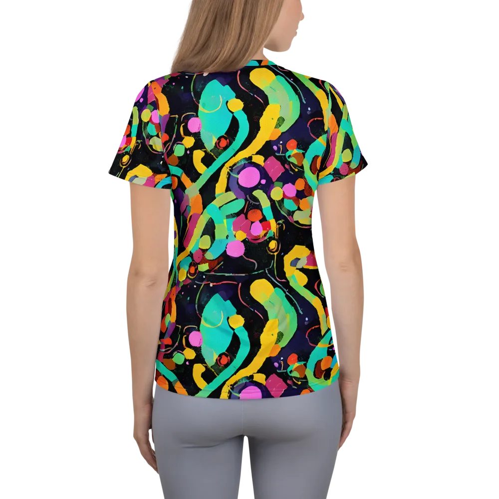 Neon Kinetic on Women's Athletic T-Shirt — Back
