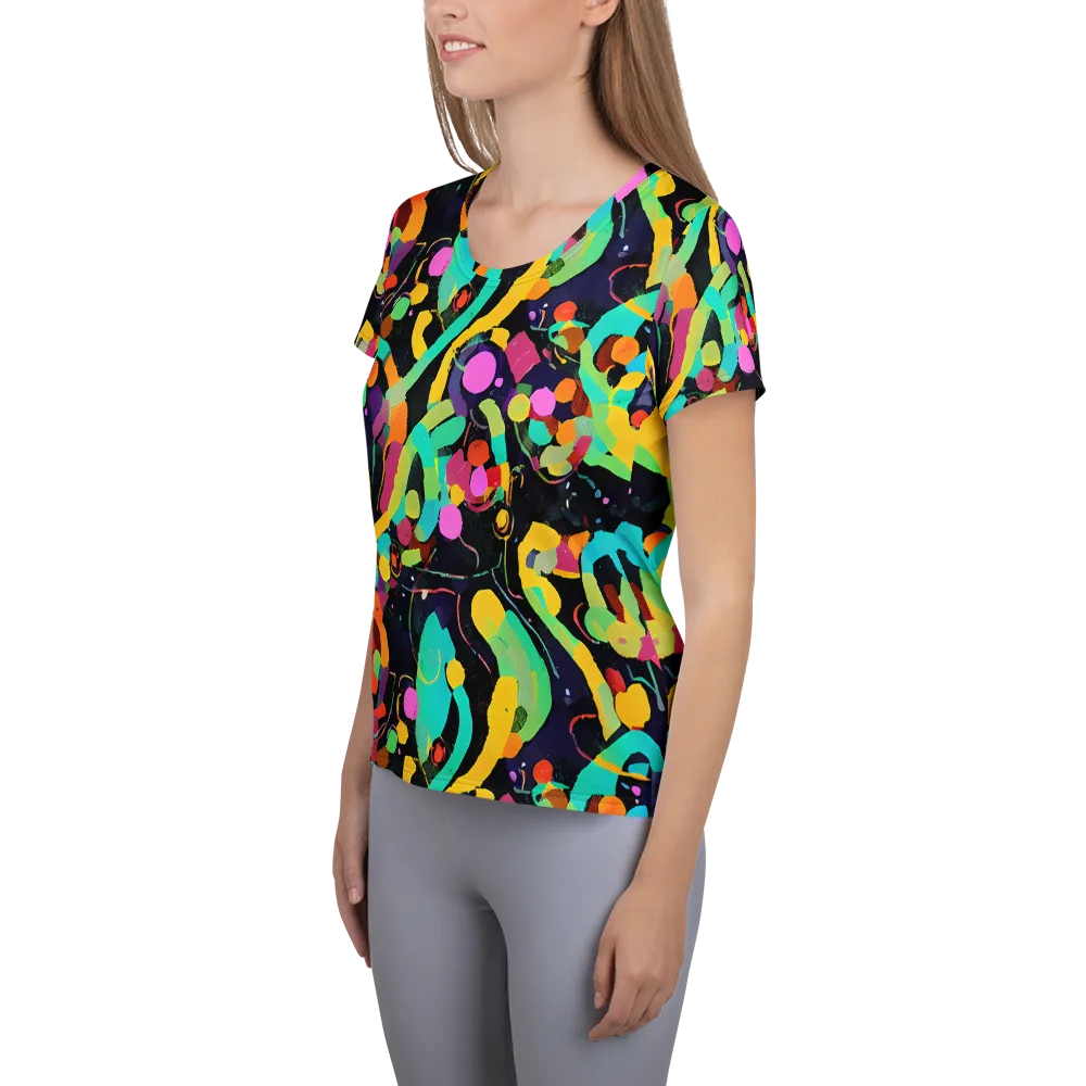 Neon Kinetic on Women's Athletic T-Shirt — Left