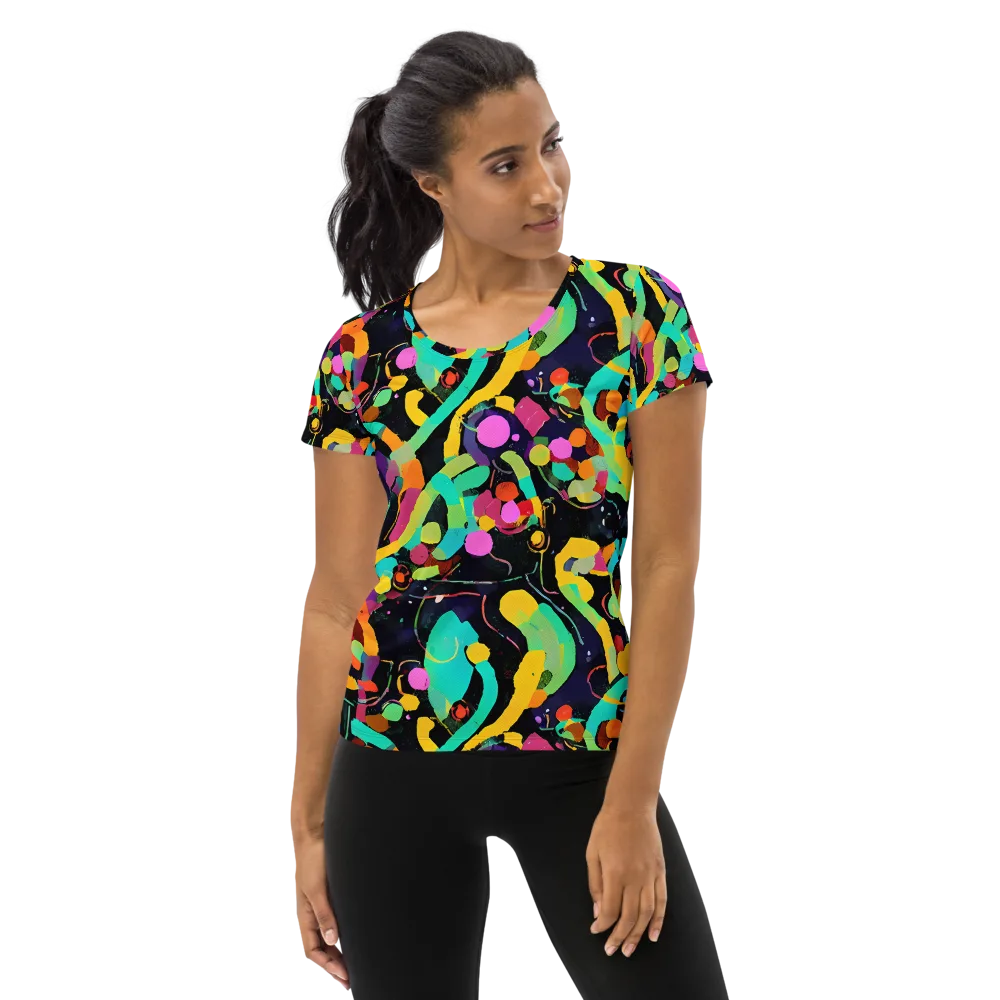 Neon Kinetic on Women's Athletic T-Shirt — Front