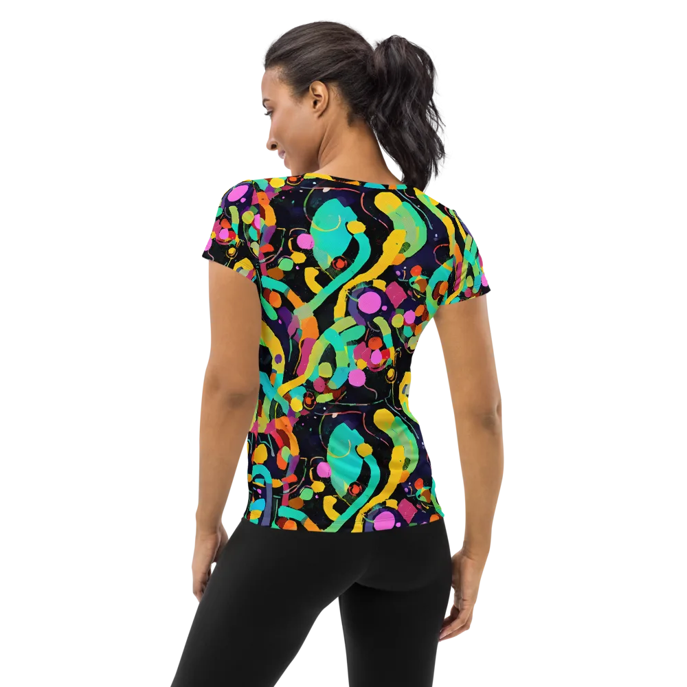 Neon Kinetic on Women's Athletic T-Shirt — Back