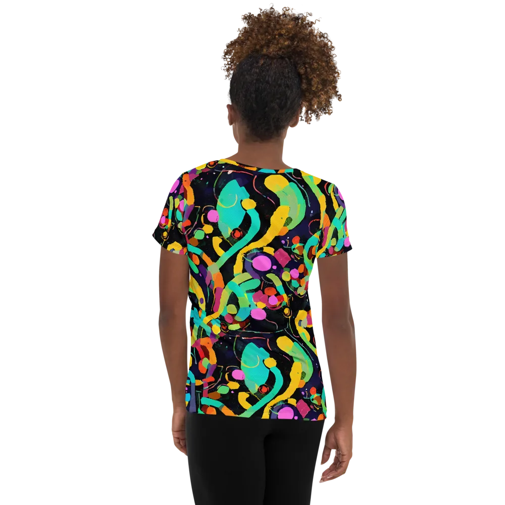 Neon Kinetic on Women's Athletic T-Shirt — Back
