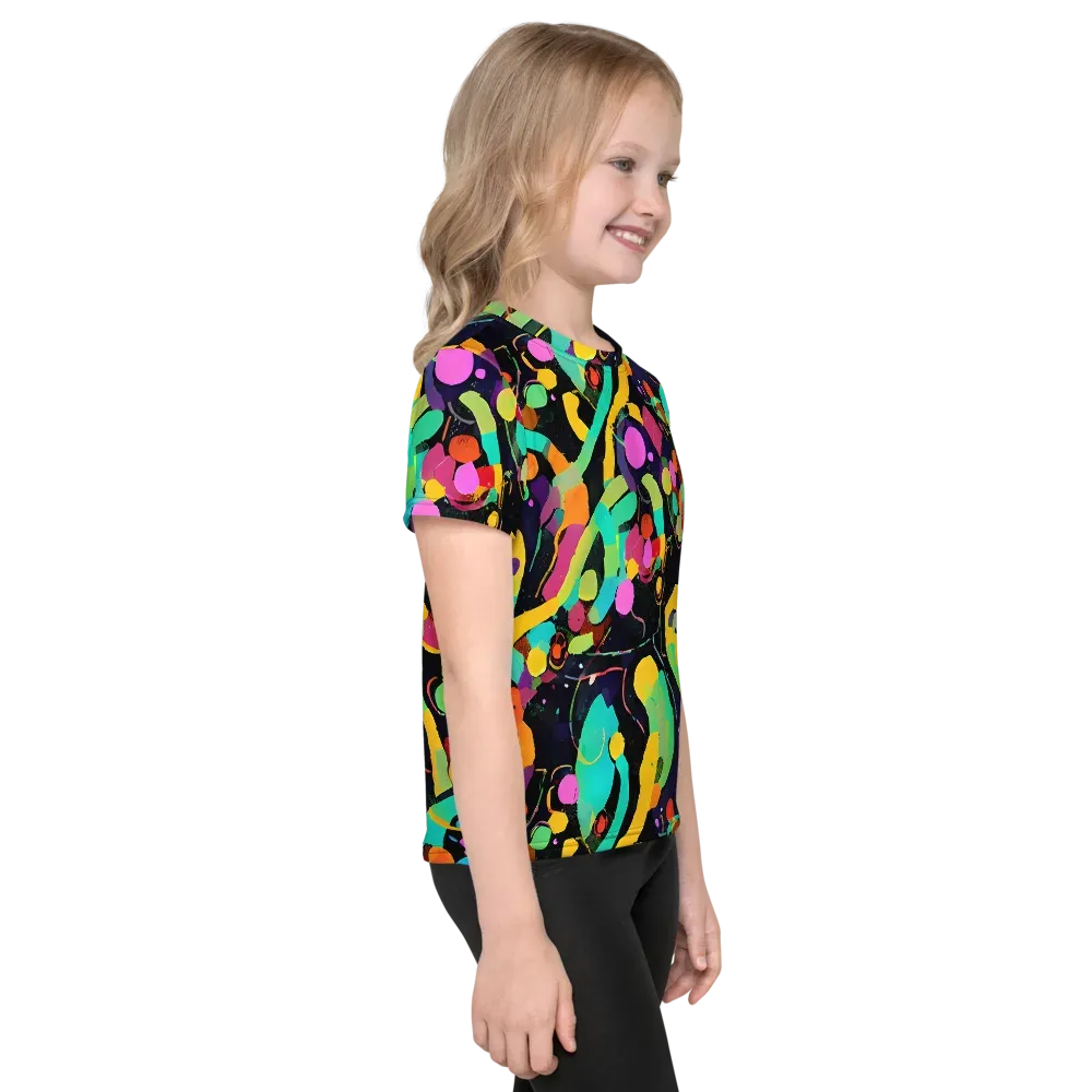 Neon Kinetic on Kids Crew Neck T-Shirt — Right