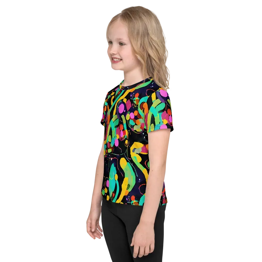 Neon Kinetic on Kids Crew Neck T-Shirt — Left