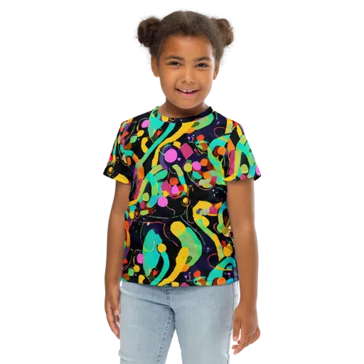 Neon Kinetic on a Kids Crew Neck T-Shirt