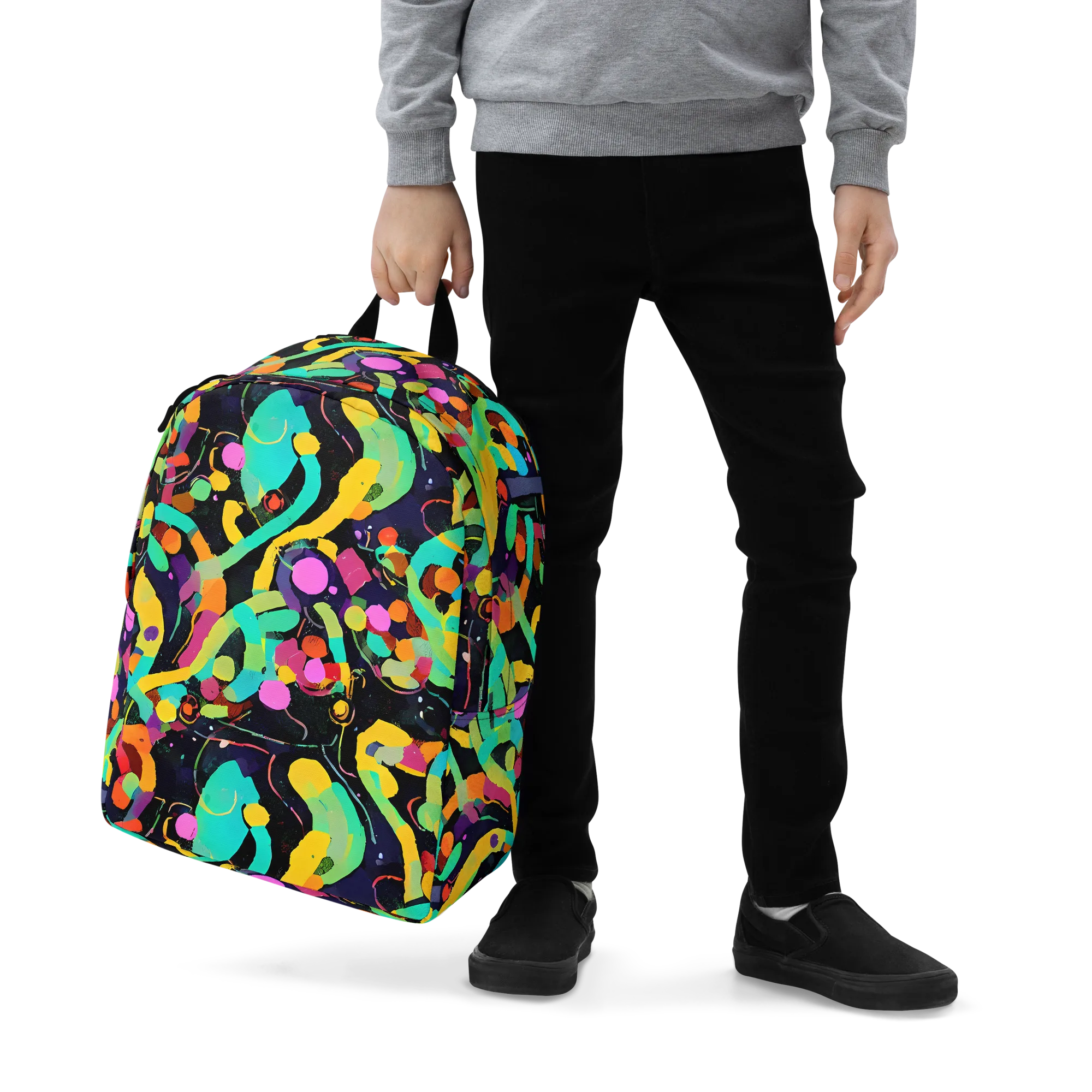 Neon Kinetic on Minimalist Backpack — Zoomed-in