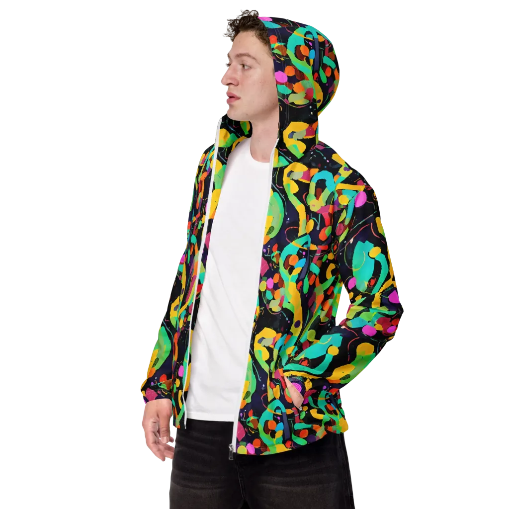 Neon Kinetic on Men's Windbreaker — Left Front