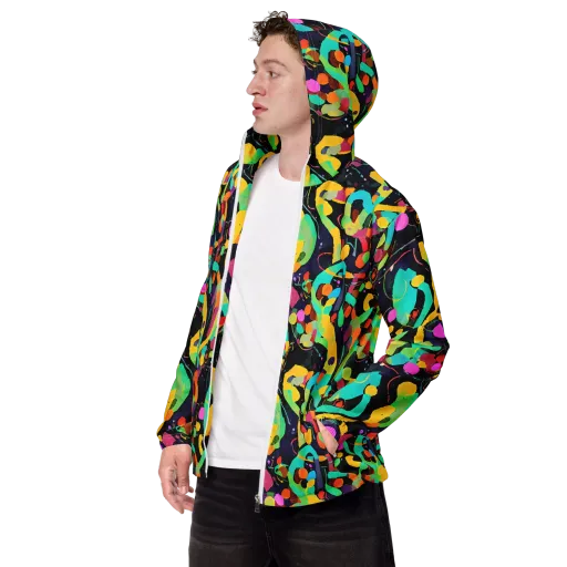 Neon Kinetic on a Men's Windbreaker