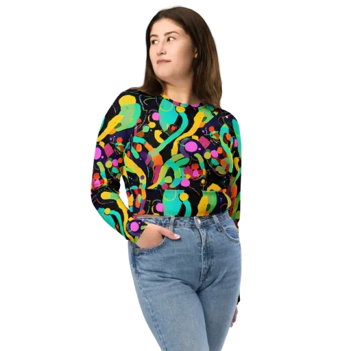Neon Kinetic on a Long Sleeve Crop Top