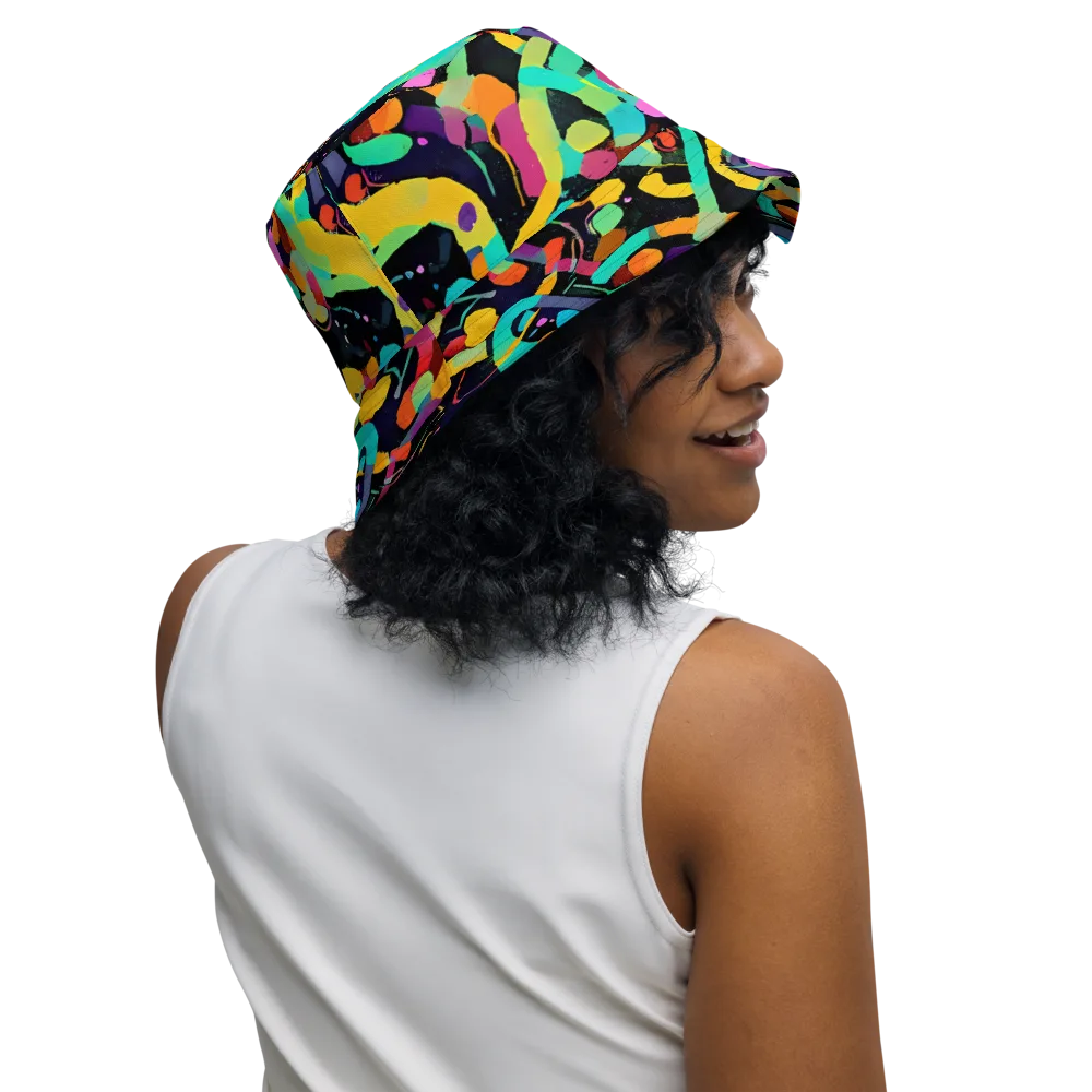 Neon Kinetic on Reversible Bucket Hat — Right Outside